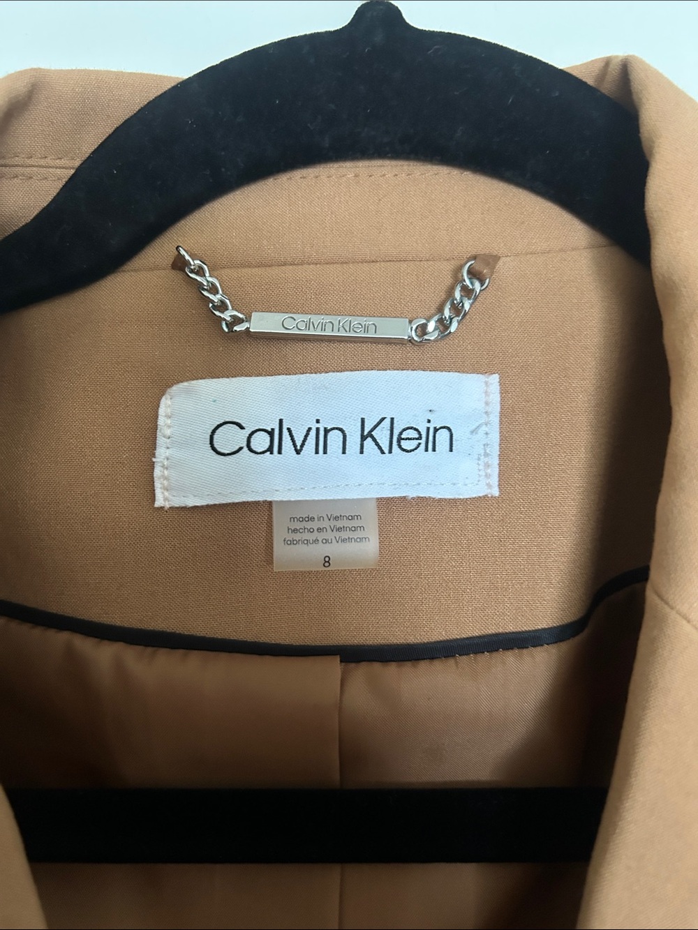Calvin Klein Women's Tan Single-Breasted Blazer - Picture 4 of 4